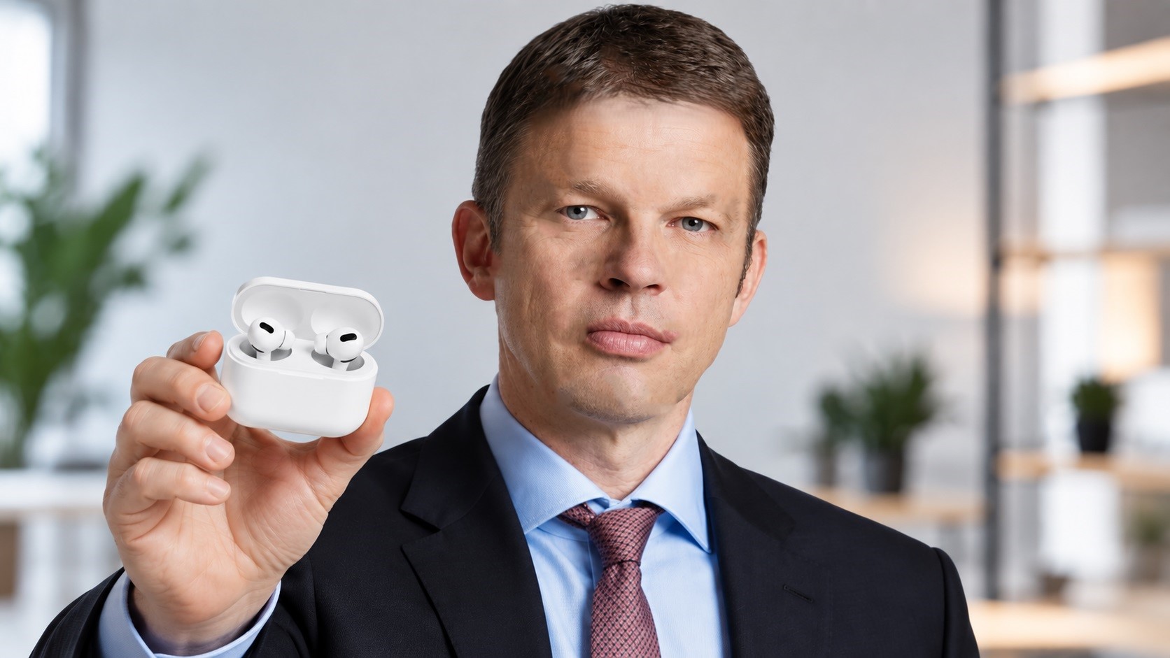 Ingenieur Christian Sewing präsentiert die Earbuds